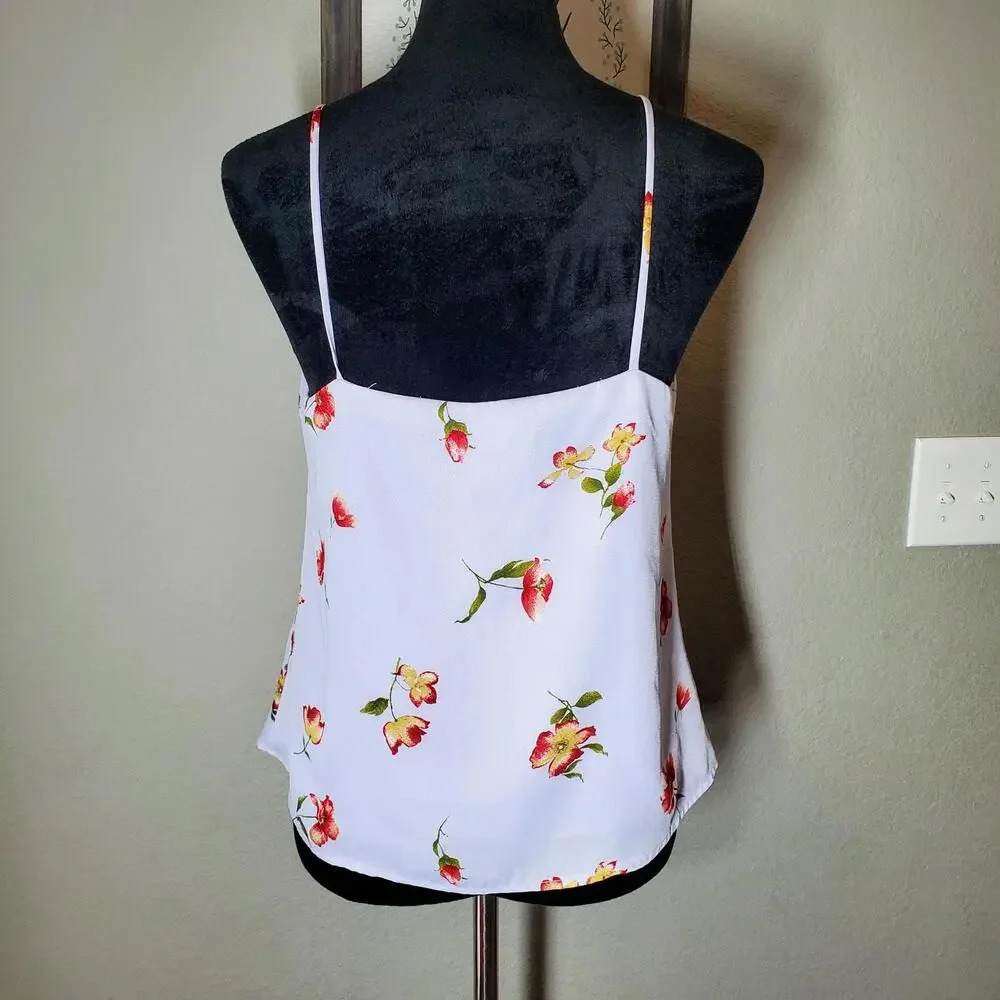 Leith Purple Floral Spaghetti Strap V-Neck Tank Top Cami Size Small - Picture 4 of 12